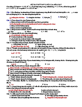 Đề thi thử THPT Quốc gia môn Vật lý - Đề 5